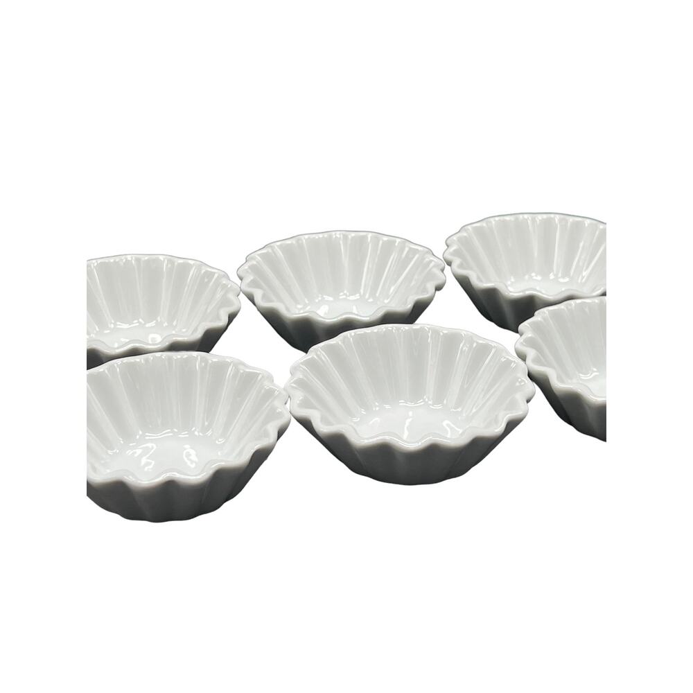 Crate & Barrel Tartlet Baking Molds Set of 6 White Stoneware - Never Used